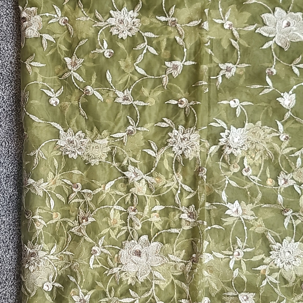 COPY - Net Green Floral Saree